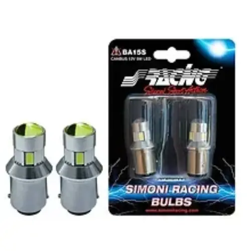 Kit 2 lampadine attacco Ba15s a 6 led